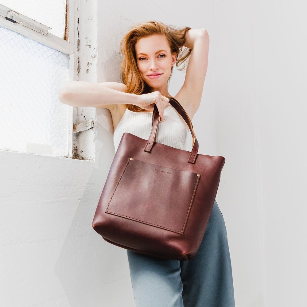 Portland Leather Goods - Crossbody Tote - Cognac